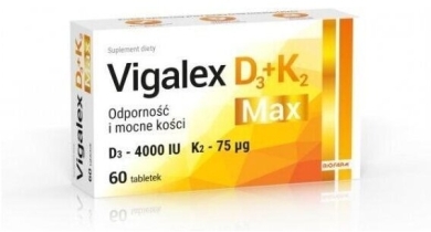 Vigalex D3 + K2 Max 60 tabletek (Data ważności 29.02.2024)