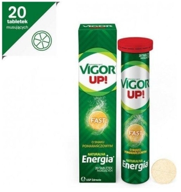 Vigor UP! Fast 20 tabletek musujących o smaku pomarańczowym