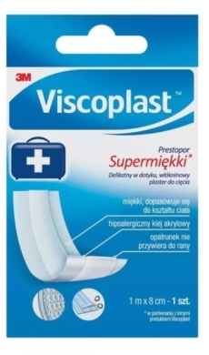 Viscoplast Prestopor - supermiękki plaster do cięcia z opatrunkiem 1 m x 8 cm 1 sztuka