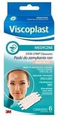 Viscoplast Steri Strip Paski do zamykania ran beżowe 6 sztuk