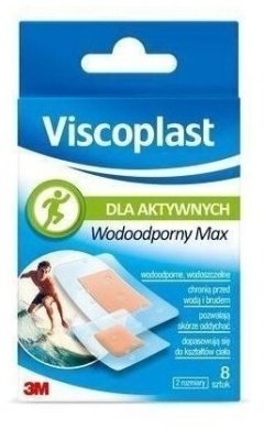 Viscoplast Zestaw Plastrów dla aktywnych Wodoodporny Max 8 sztuk