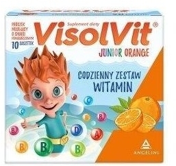 VisolVit Junior Orange, musujący proszek 10 saszetek