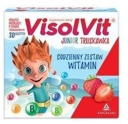 VisolVit Junior Truskawka, musujący proszek 30 saszetek