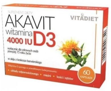 Vitadiet Akavit witamina D3 4000 IU 60 kapsułek
