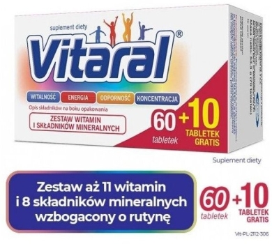 Vitaral 60 tabletek + 10 tabletek