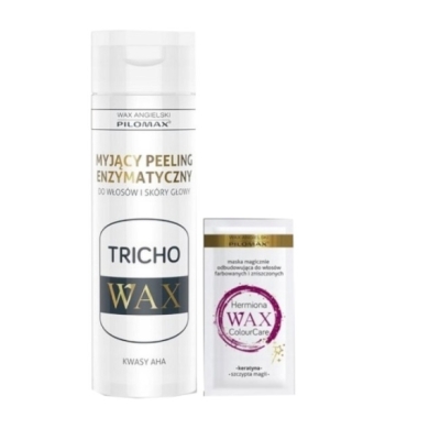 WAX ang Pilomax TRICHO Peeling enzymatyczny do włosów 150 ml + WAX Hermiona ColourCare 20ml