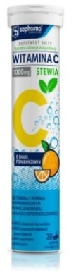 WITAMINA C 1000mg Stewia smak pomarańczowy 20 tabletek musujących