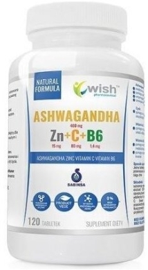 Wish Ashwagandha + Zn + C + B6 120 tabletek