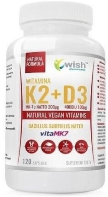 Wish Wegańska Witamina K2+ D3 120 kapsułek