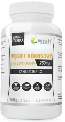 Wish Węgiel Kokosowy Aktywowany 250mg 150g