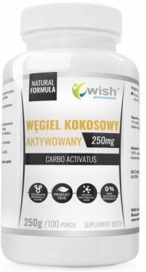 Wish Węgiel Kokosowy Aktywowany 250mg 250g