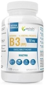 Wish Witamina B3 50mg + Prebiotyk 120 kapsułek