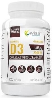 Wish Witamina D3 2000 IU + PREBIOTYK 120 kapsułek