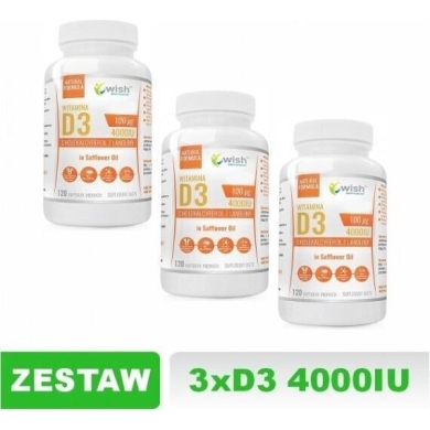 Wish Witamina D3 4000IU 3 x 120 kapsułek miękkich