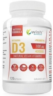 Wish Witamina D3 4000IU + PREBIOTYK 120 kapsułek