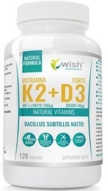 Wish Witamina K2 100 mcg  + D3 2000 120 tabletek