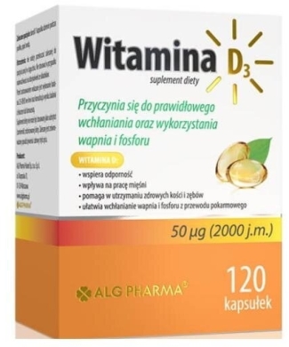 Witamina D3 Alg pharma 120 kapsułek