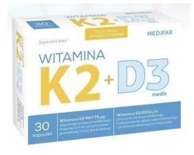 Witamina K2+D3 30 kapsułek Medifar