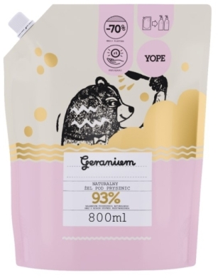 YOPE Refill żel pod prysznic Geranium 800 ml