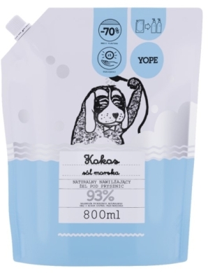 YOPE Refill żel pod prysznic Kokos i Sól Morska 800 ml