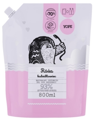 YOPE Refill żel pod prysznic Róża Kadzidłowiec 800 ml