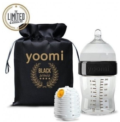 Yoomi Black butelka ze smoczkiem 240 ml + podgrzewacz