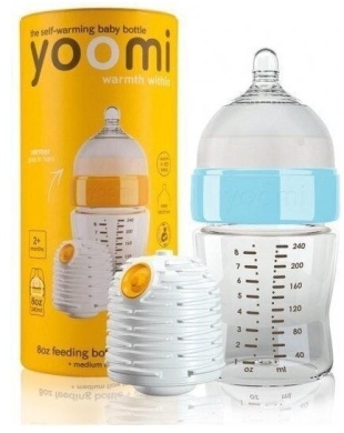Yoomi Blue butelka ze smoczkiem 240 ml + podgrzewacz