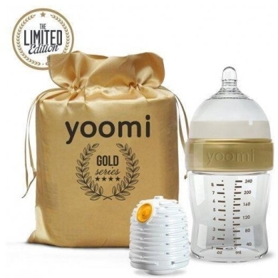 Yoomi Gold butelka ze smoczkiem 240 ml + podgrzewacz