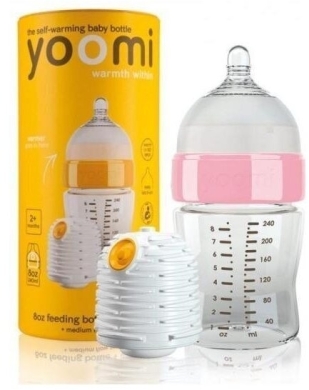 Yoomi Pink butelka ze smoczkiem 240 ml + podgrzewacz