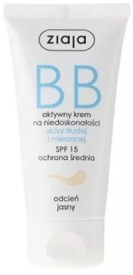 ZIAJA BB Krem do skóry tłustej i mieszanej odcień jasny 50 ml