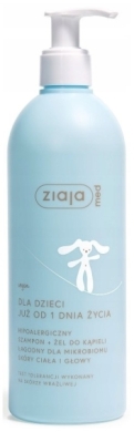 ZIAJA MED Hipoalergiczny łagodny szampon + żel do kąpieli 2w1 400ml