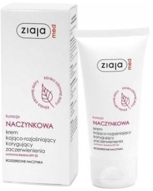 ZIAJA MED Naczynkowa Krem kojąco-rozjaśniający  korygujący zaczerwienienia 50 ml