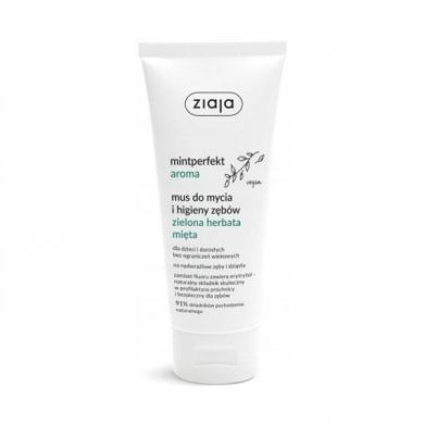 ZIAJA MINTPERFEKT AROMA mus do mycia zębów zielona herbata mięta 100 ml