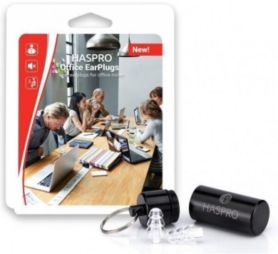 Zatyczki do uszu wielorazowe silikonowe Haspro Office Universal