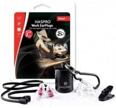 Zatyczki do uszu wielorazowe silikonowe Haspro Work Universal