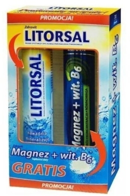 Zdrovit Litorsal 24 tabletki + Magnez z Witaminą B6 24 tabletki musujące