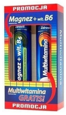 Zdrovit Magnez + wit. B6 24 tabletki musujące + Multiwitamina 20 tabletek musujących
