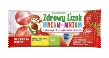 Zdrowy Lizak MNIAM-MNIAM malina 1 sztuka kulka