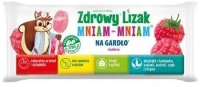 Zdrowy Lizak Mniam-Mniam Na Gardło malinowy