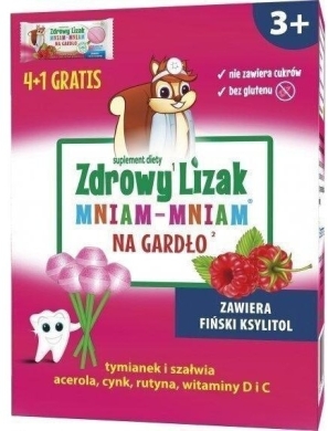 Zdrowy Lizak Mniam-Mniam na gardło 4 + 1 sztuka