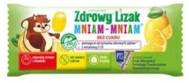 Zdrowy Lizak Mniam-Mniam o smaku cytrynowym 1 sztuka