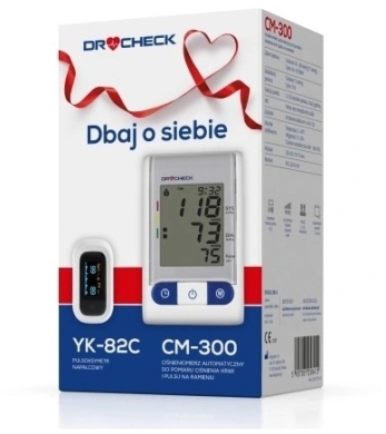 Zestaw 2021 Dr CHECK Ciśnieniomierz CM-300 + Pulsometr YK-82C