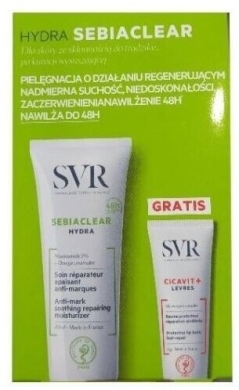 Zestaw SVR SEBIACLEAR HYDRA Krem kojący 40 ml + TOPIALYSE Pomadka do ust 4 g