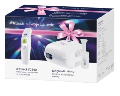Zestaw inhalator Diagnostic Nano + Termomemetr Dr Check FC500