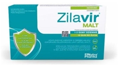 Zilavir MALT guma do żucia 15 sztuk