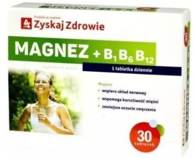 Zyskaj Zdrowie MAGNEZ + B1, B6, B12 30 tabletek