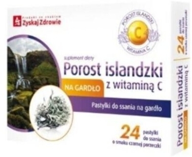 Zyskaj Zdrowie Porost islandzki z wit. C pastylki do ssania 24 szt