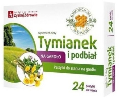 Zyskaj Zdrowie Tymianek i Podbiał pastylki do ssania 24 szt