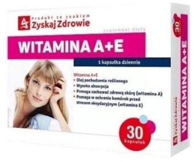 Zyskaj Zdrowie Witamina A+E (750mcg + 20mg) 30 kapsułek