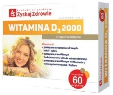 Zyskaj Zdrowie Witamina D3 2000 60 kapsułek